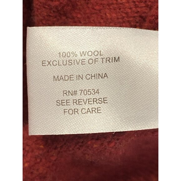 Orvis ¼ Zip Wool Sweater Men’s XL Burnt Orange Flecked Pullover Midweight - Picture 10 of 16